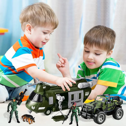 Military Vehicles Toys Set with Light and Sound Sirens