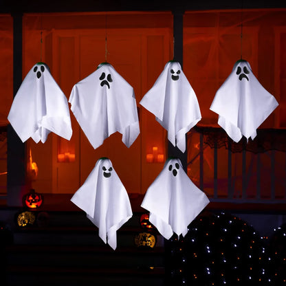 6pcs Halloween White Hanging Ghost 19.6in