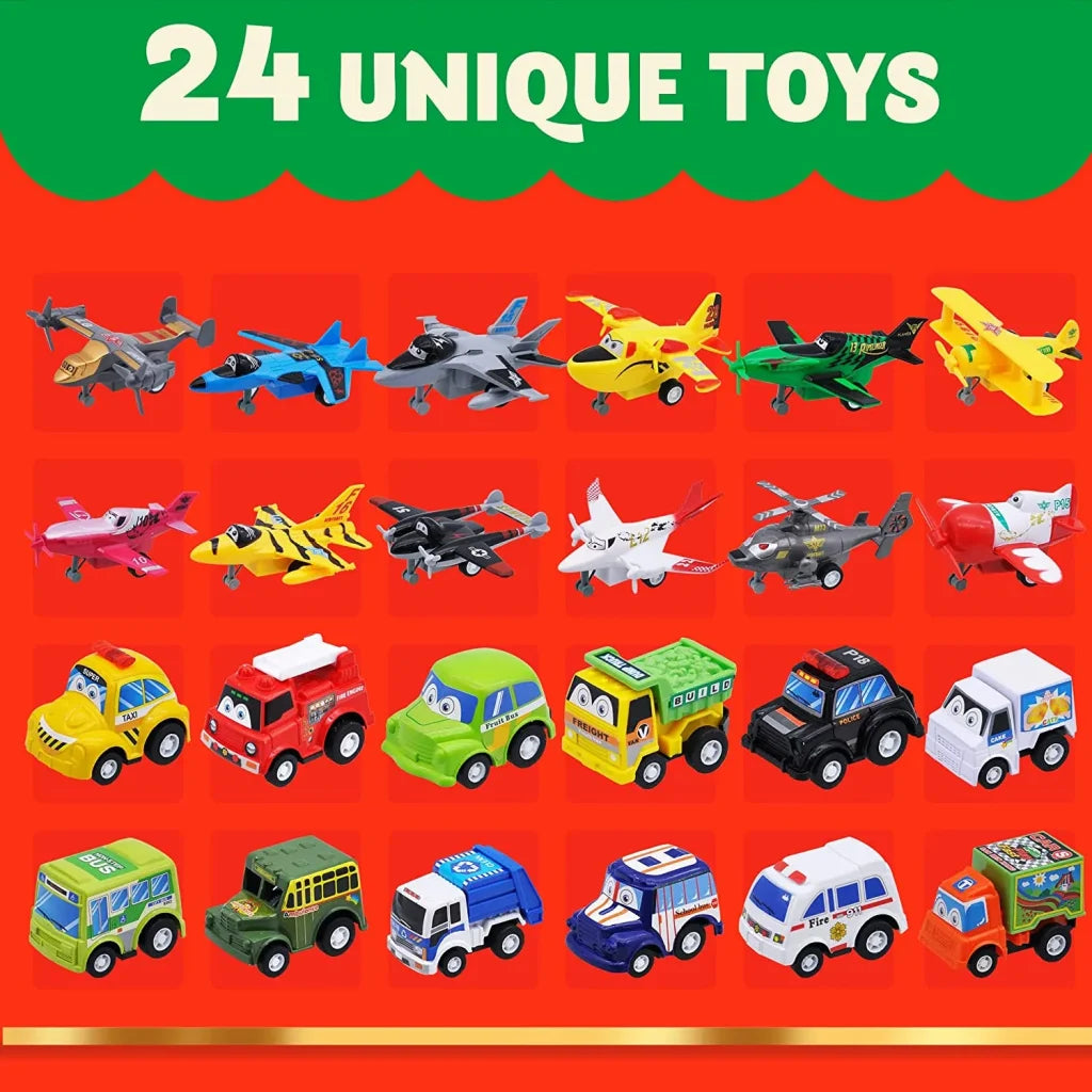 24 Days Airplane and Cars Advent Calendar