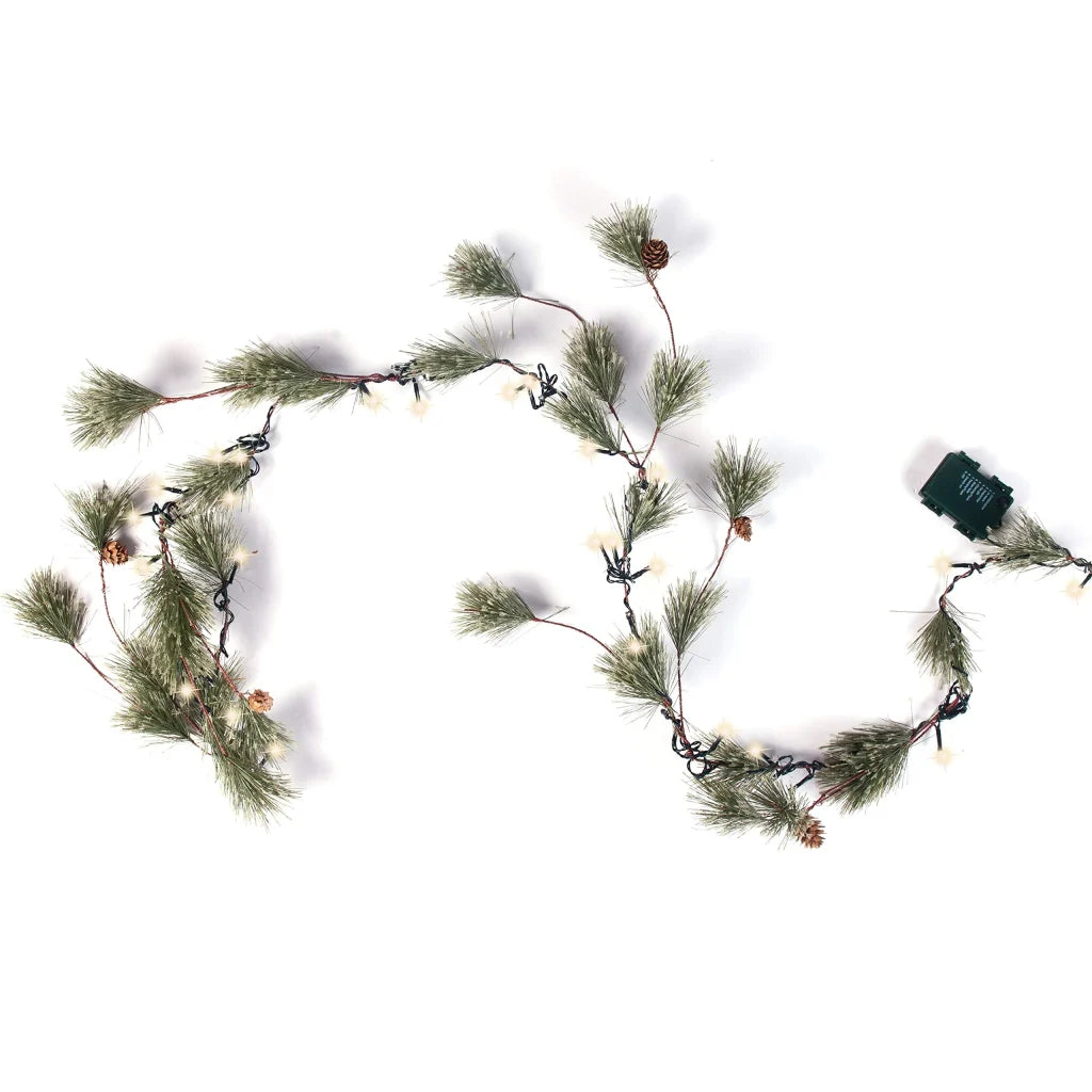 Pre lit Christmas Smokey Pine Garland