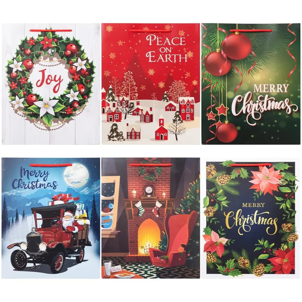 Christmas Goody Paper Bags, 18Pcs