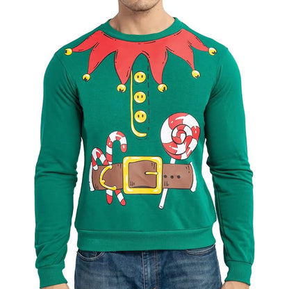 Mens Christmas Santa Elf Ugly Christmas Sweater