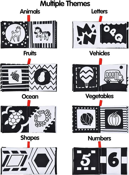 8pcs Black and White Soft Baby Books