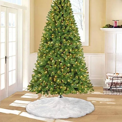 Faux Fur Christmas Tree Skirt Decoration 48in