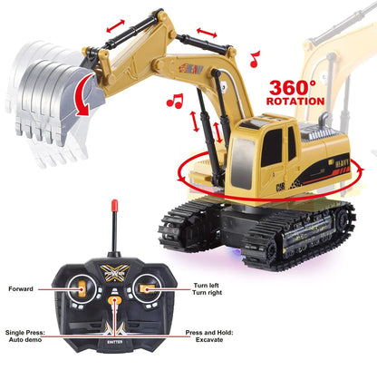 2pcs Remote Control Construction Vehicle Toy Set