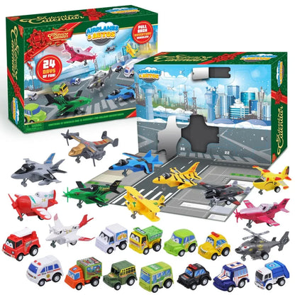 24 Days Airplane and Cars Advent Calendar