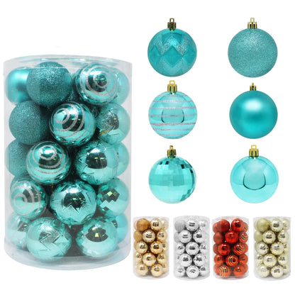 34pcs Teal Christmas Ball Ornaments