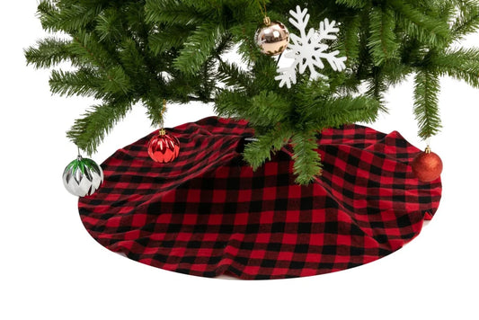 Buffalo Plaid Christmas Tree Skirt Red And Black 36in