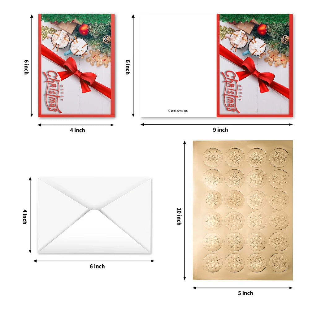 72pcs Christmas Marshmallow Holiday Cards