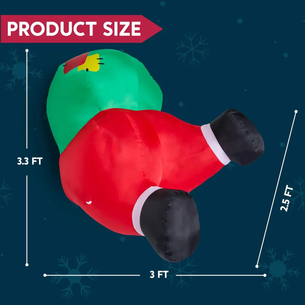 3ft Christmas Inflatable Santa Butt