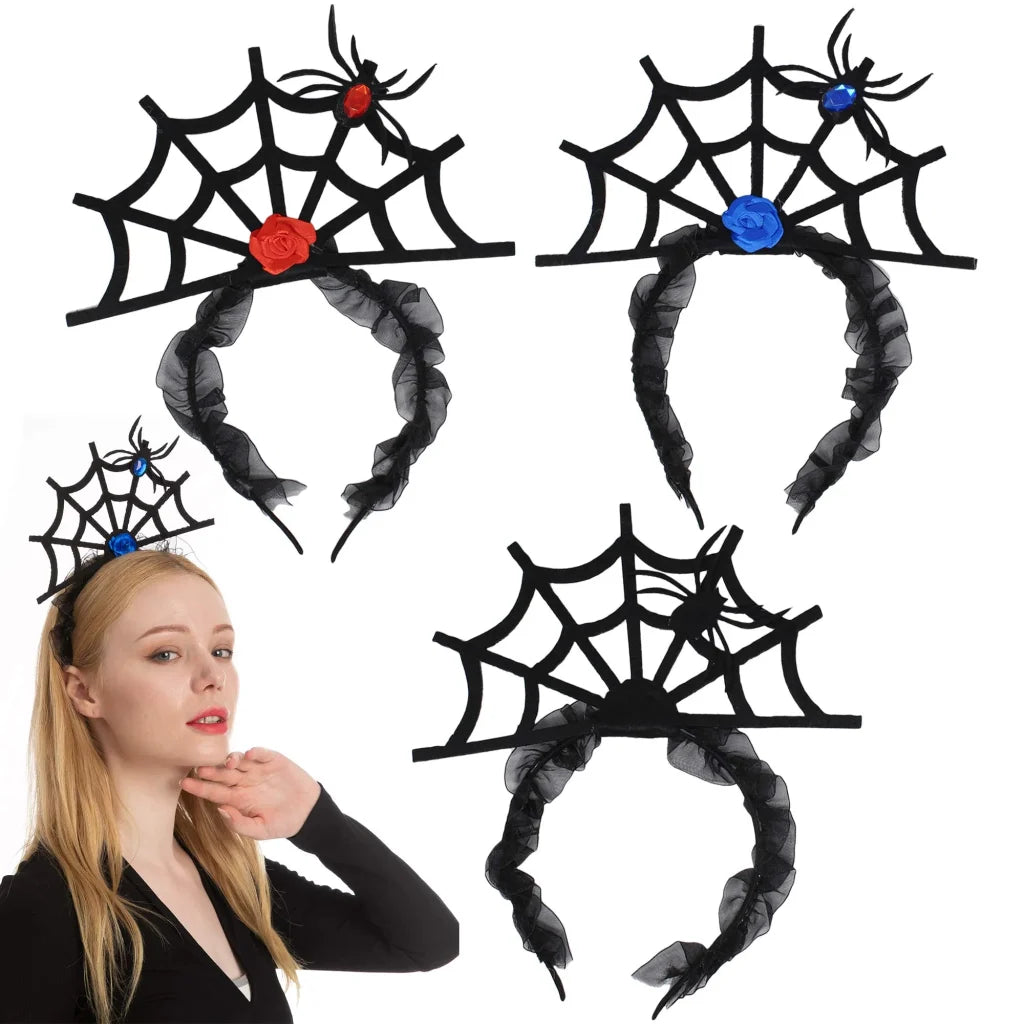 3Pcs Spider Web Headbands Cosplay