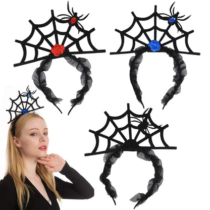 3Pcs Spider Web Headbands Cosplay