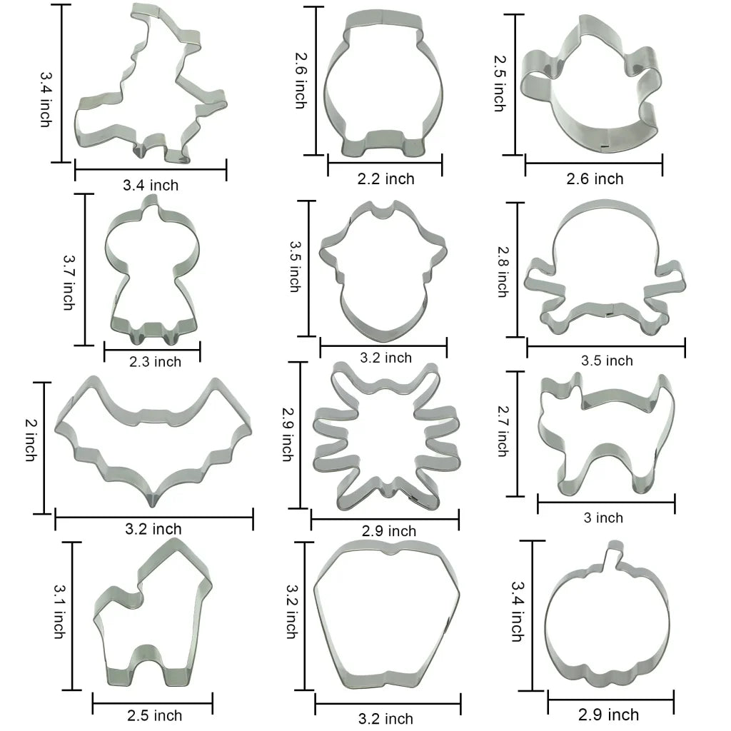 12Pcs Halloween Cookie Cutter Set