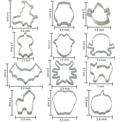 12Pcs Halloween Cookie Cutter Set