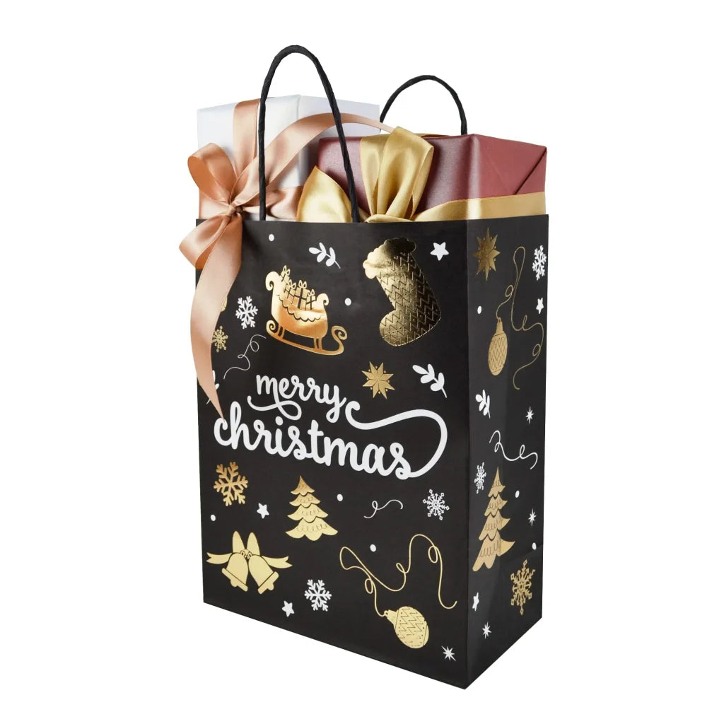 32pcs Black & Gold Christmas Treat Bags