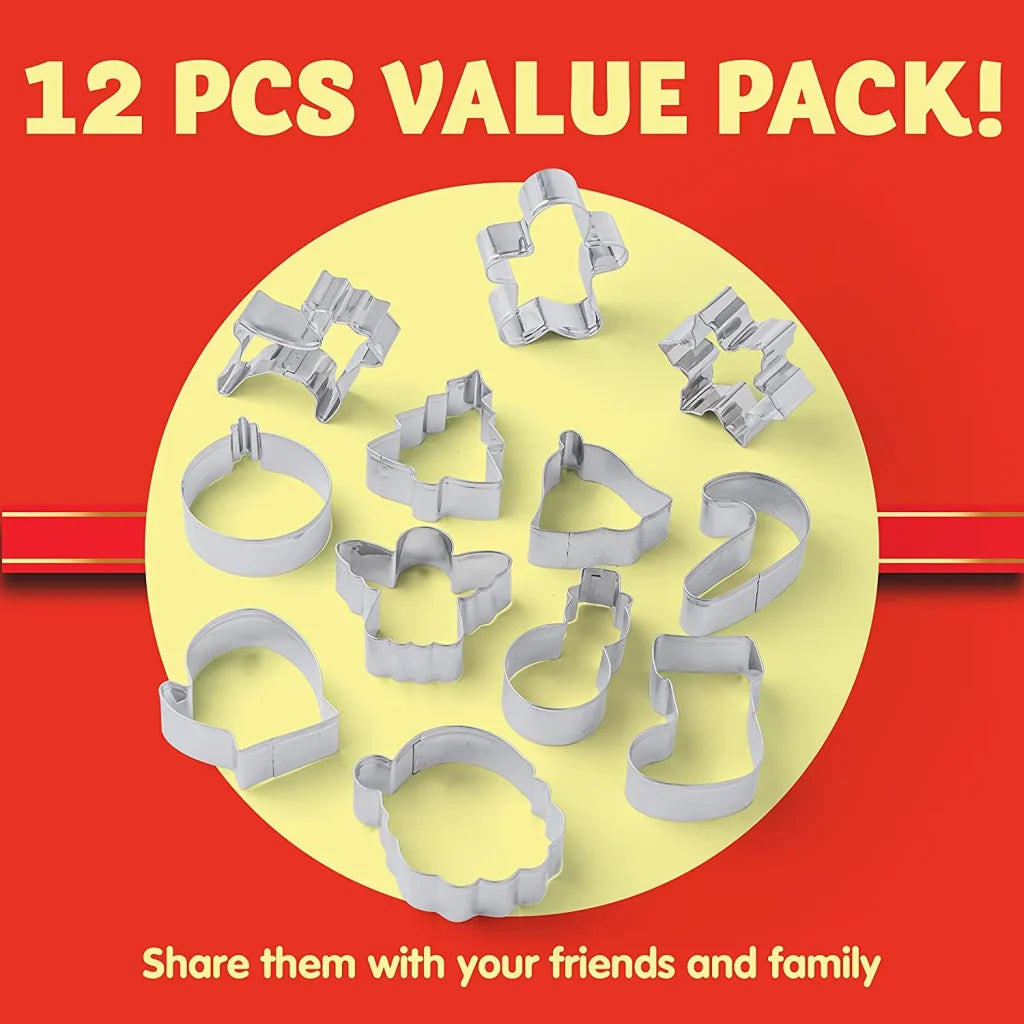 12pcs Stainless Steel Christmas Cookie Cutter Set