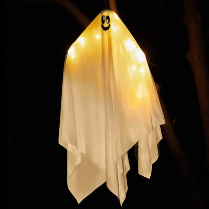 2 Pcs Lightup Hanging White Ghost 35.4in