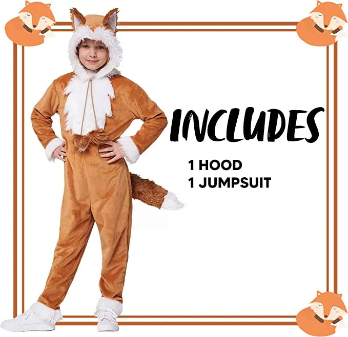 Girls Orange Fox Halloween Costume- L