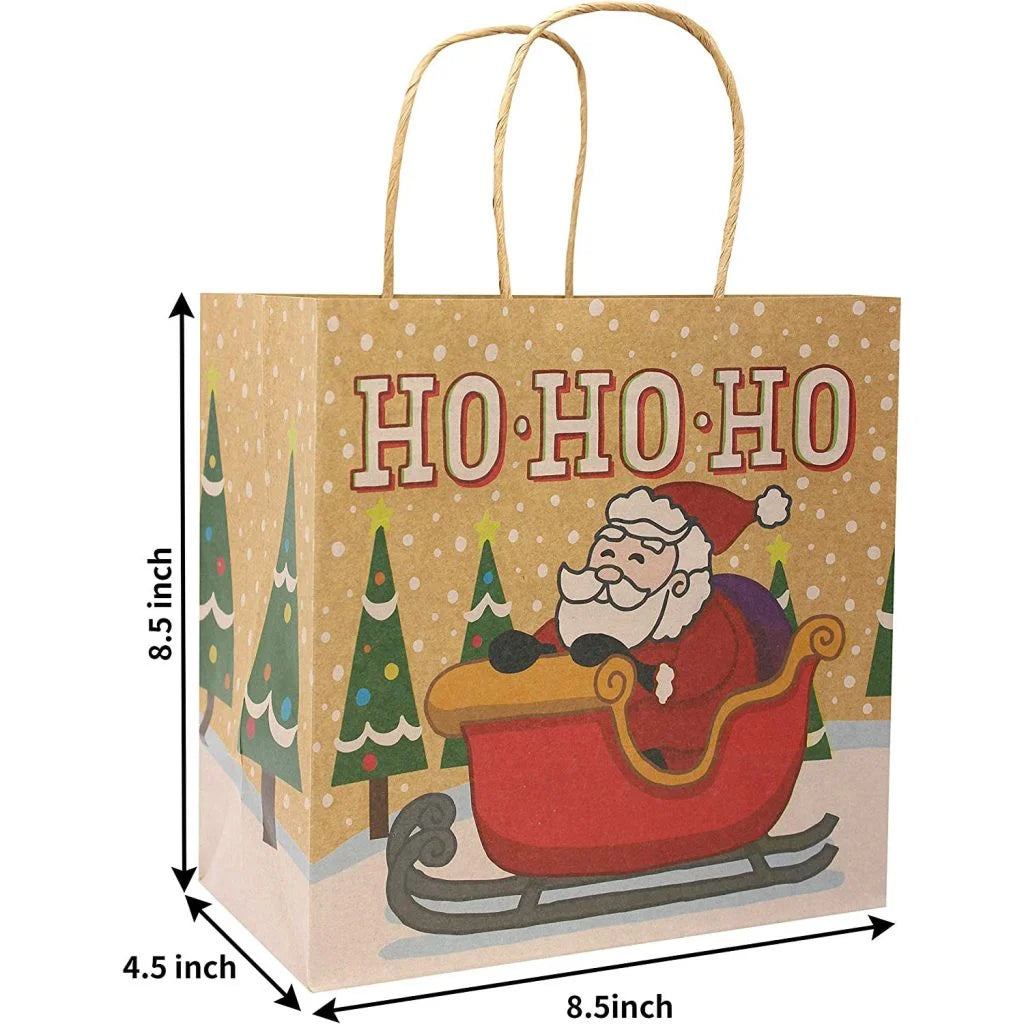 24pcs Christmas Kraft Paper Goodie Gags with Handle