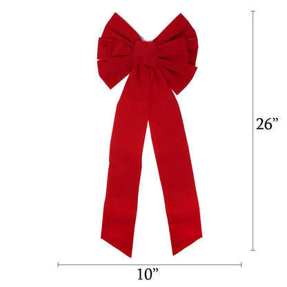 8pcs Christmas Red Velvet Bow Tie Decoration