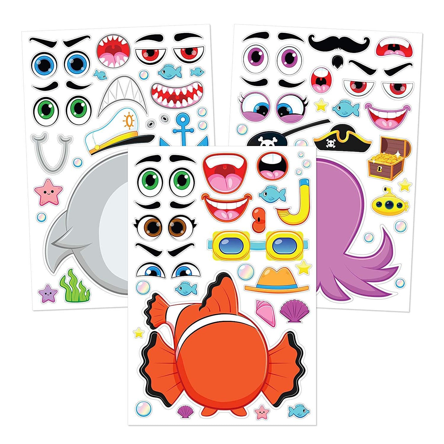 10″ Animal Mix and Match Sticker Sheets, 36 Pcs