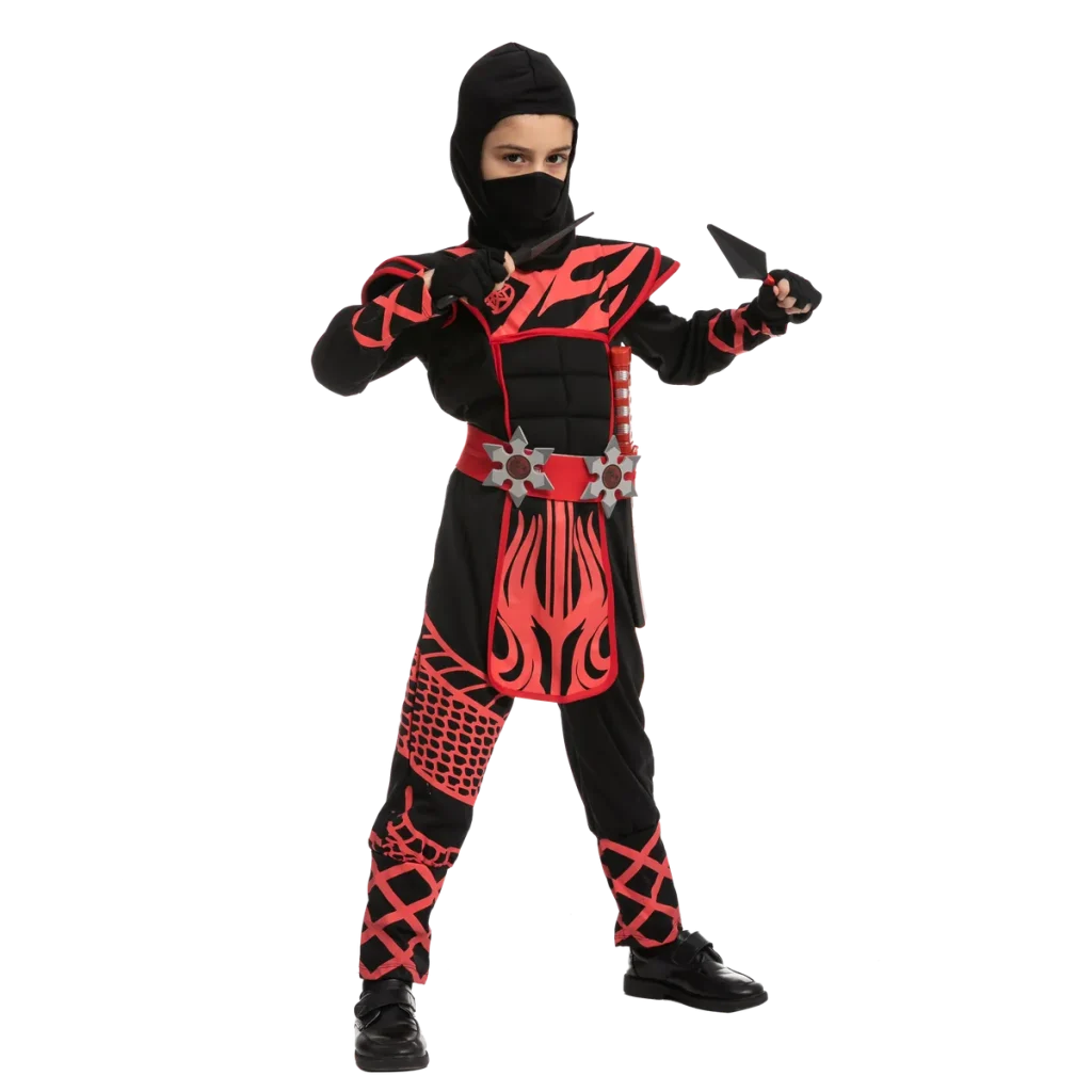 Boys Red and Black Ninja Halloween Costume