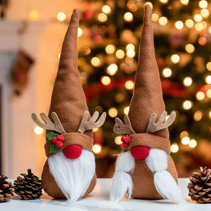 2pcs Reindeer Plush Gnome Ornament Decoration 12in