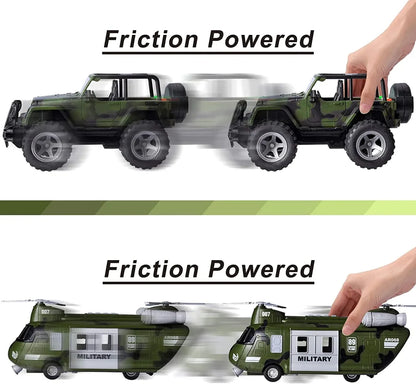 Military Vehicles Toys Set with Light and Sound Sirens