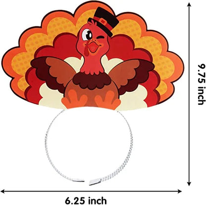 24Pcs Thanksgiving Turkey Headband