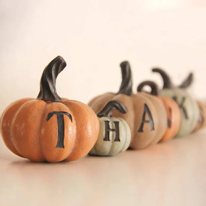 6Pcs Thanks Pumpkin Decoration Set