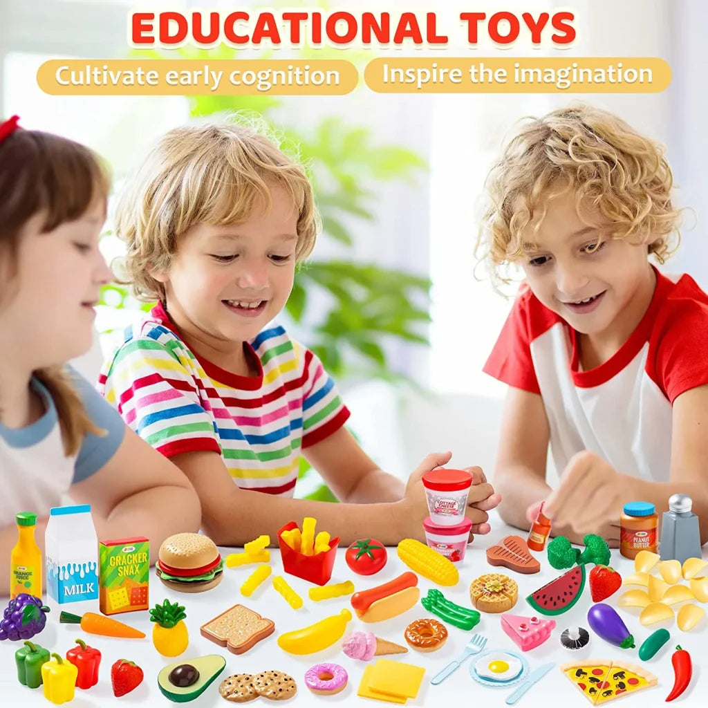 135pcs Kitchen Food Play Set with Fruit