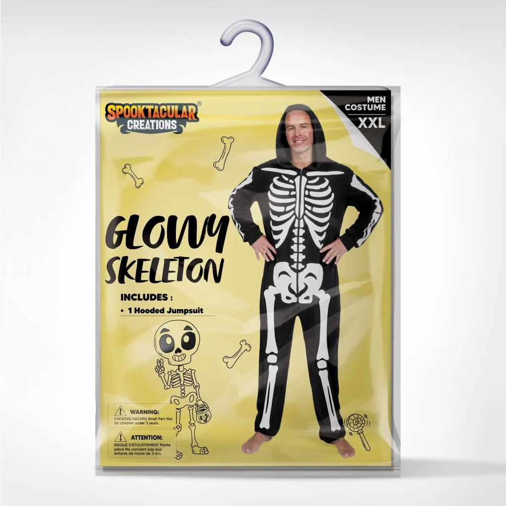 Adult Skeleton Costume for Men Glow in the Dark