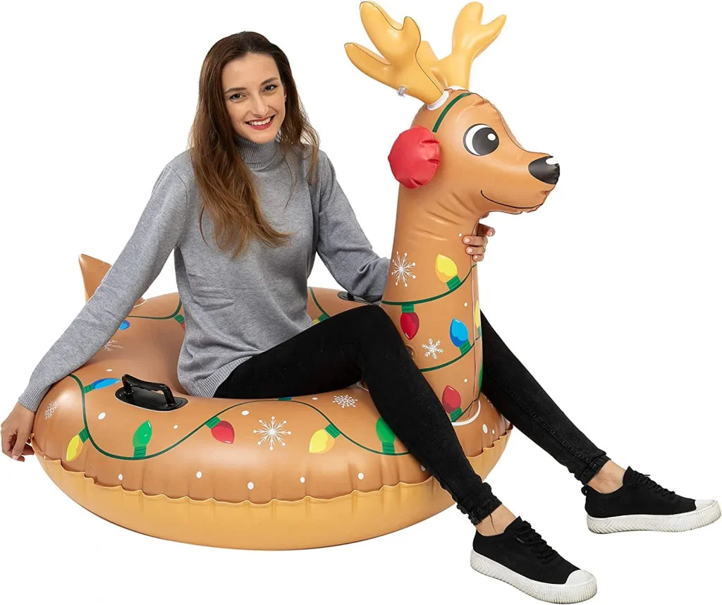 47in Reindeer Heavy Duty Inflatable Snow Tube