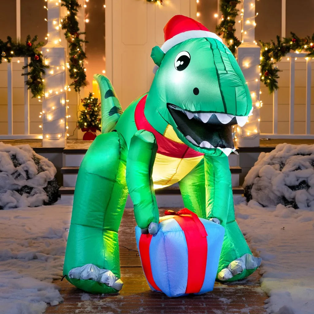 5ft LED Giant Christmas Inflatable Dinosaur