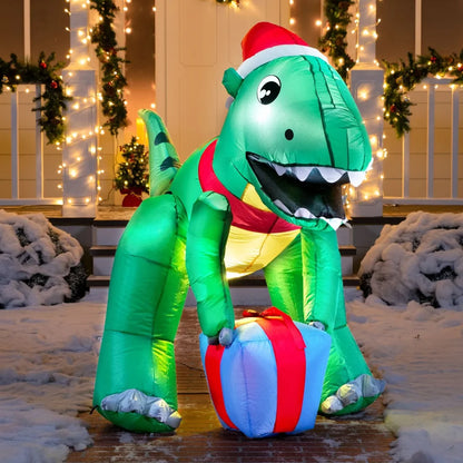 5ft LED Giant Christmas Inflatable Dinosaur