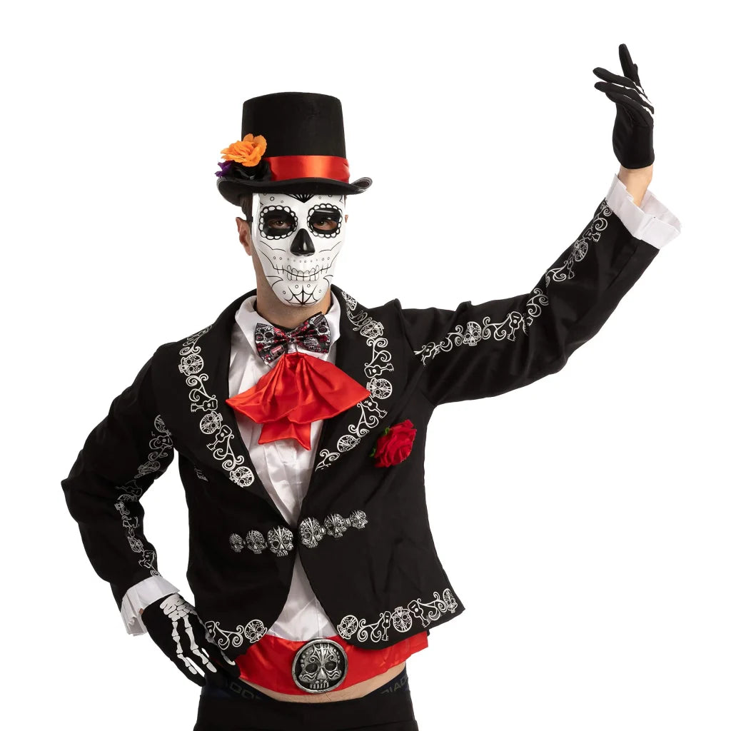 4pcs Mens Day of the Dead Halloween Costume Accessories