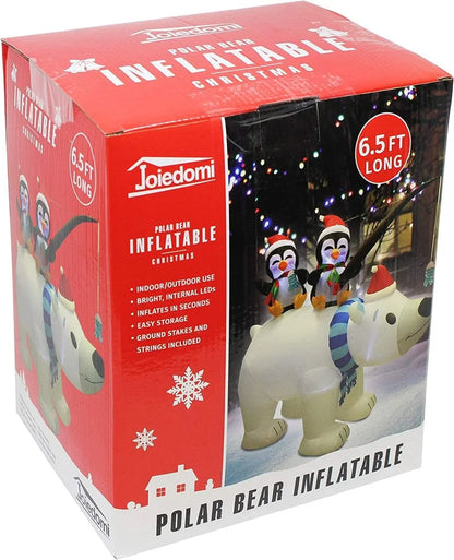 6.5ft Inflatable Winter Polar Bear and Penguin