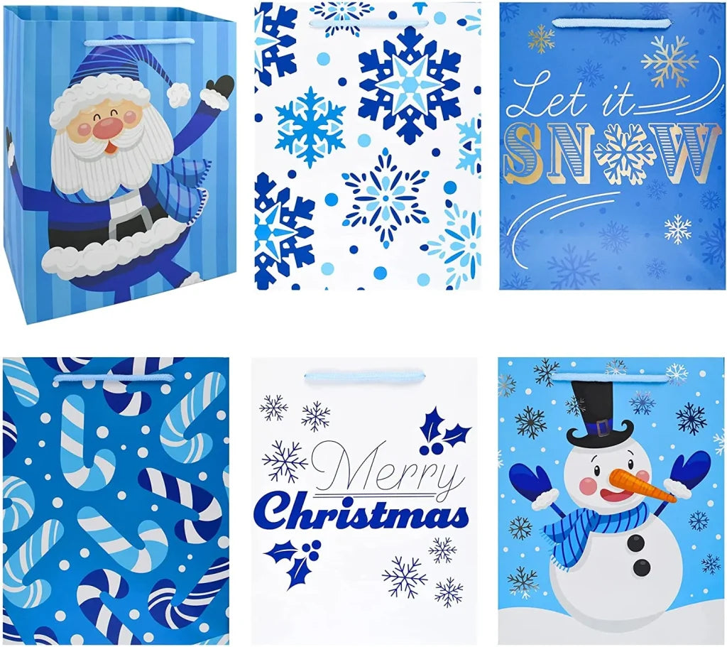 24pcs Blue Themed Christmas Gift Bags