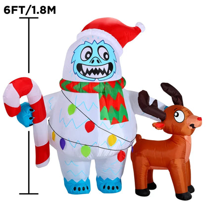 6ft LED Inflatable Yeti Christmas Decoration