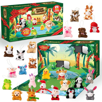 24 days Christmas Advent Calendar with Mini Animal Plush