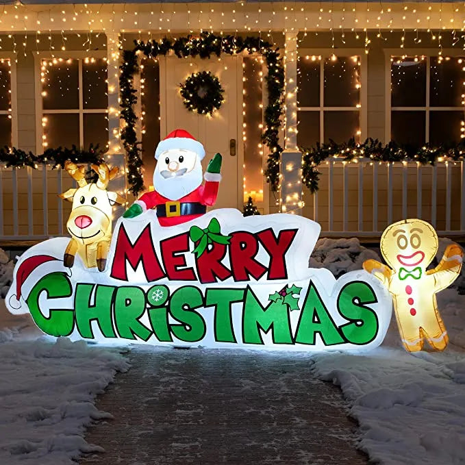 9.5ft Inflatable LED Merry Christmas Decoration