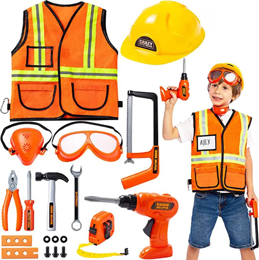 Kids Construction Worker Costume Set