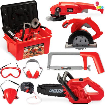 9pcs Kids Construction Worker Tool Set