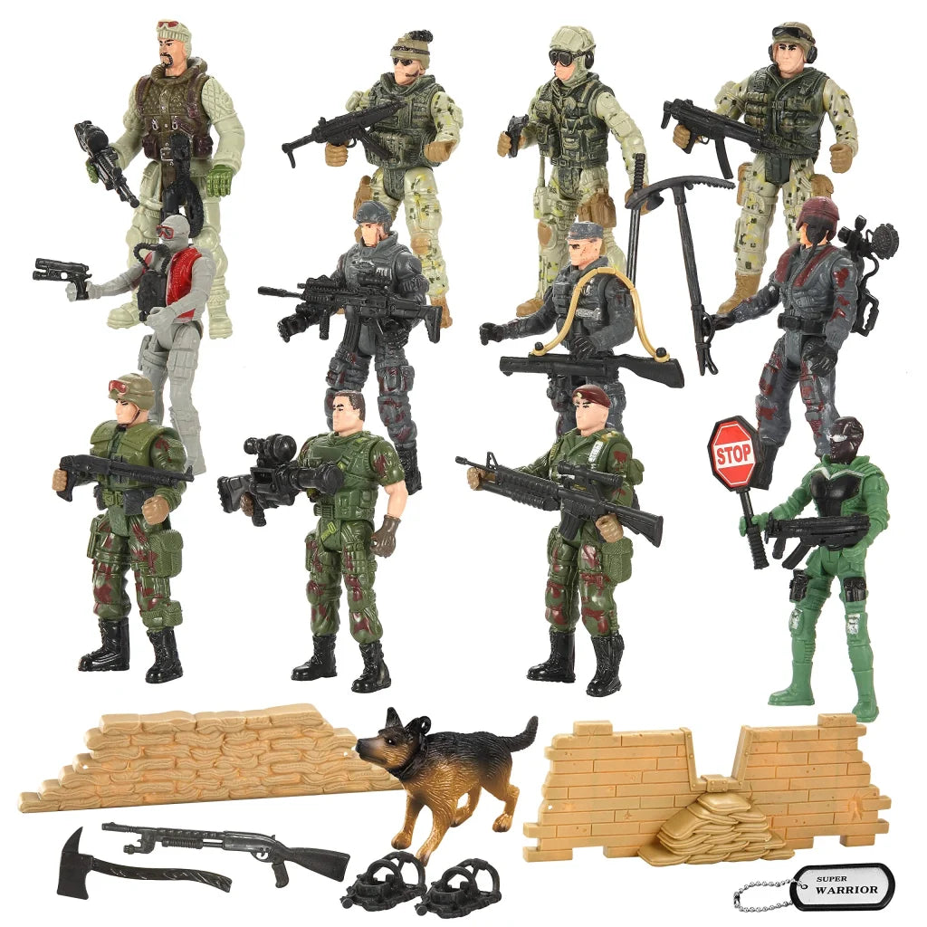 12pcs Military Toy Soldiers Playset