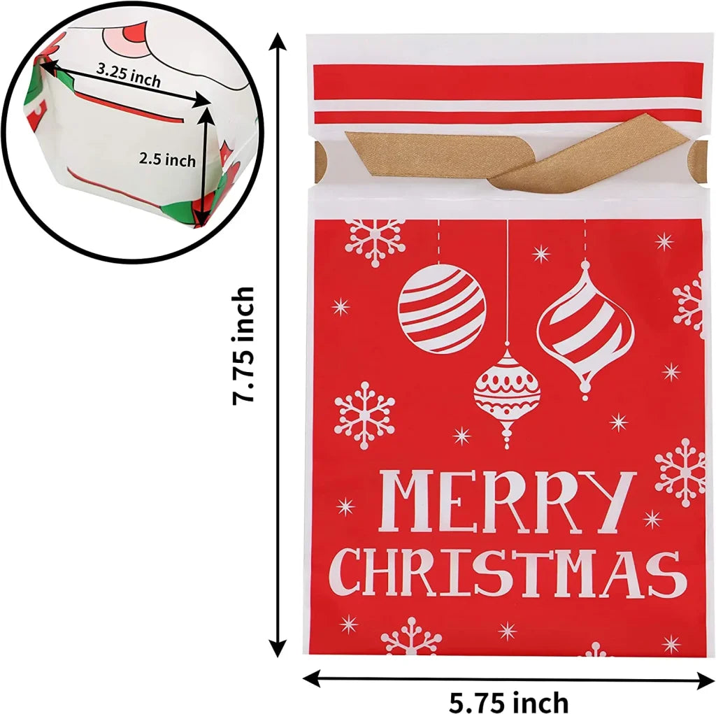 60pcs Plastic Drawstring Christmas Gift Bags