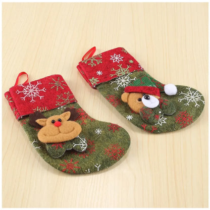 12pcs 3D Mini Christmas Stockings Decoration