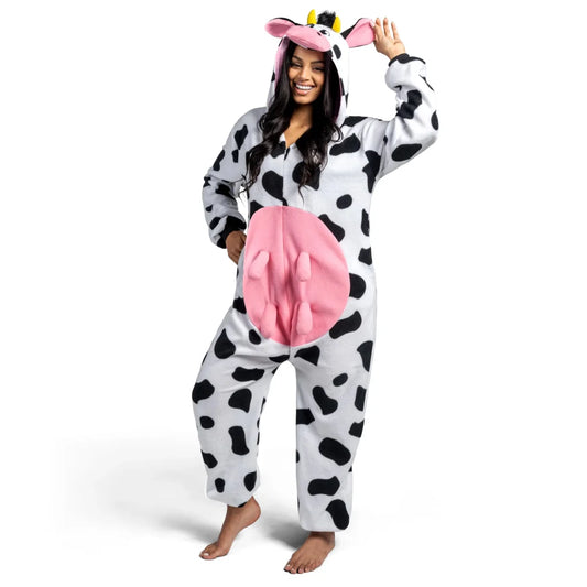 Unisex Adult Cow Pajama Plush Costume