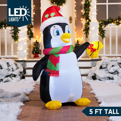 5ft LED Inflatable Penguin Christmas Decoration