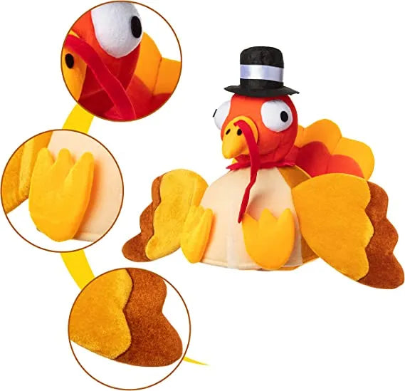 2Pcs Red Thanksgiving Turkey Hat