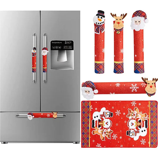 5Pcs Christmas Kitchen Appliance Handle Covers